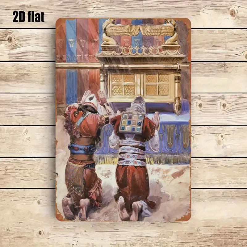 Home Kitchen & Bathroom - CIFBUY Rustikale biblische Szene, Metall-Wandkunst, wetterfest,