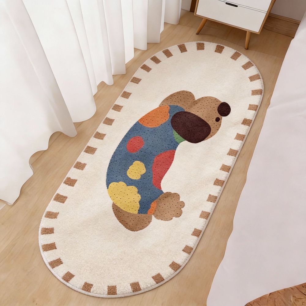Home Bathroom Cleaning - VIKAMA Niedlicher Tierfell-ähnlicher Teppich für Schlafzimmer