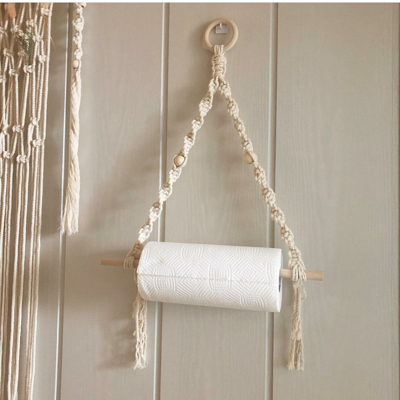 Tiny Home Bathroom Kit - Makramee Papier Handtuch halter Makramee Wandbehang