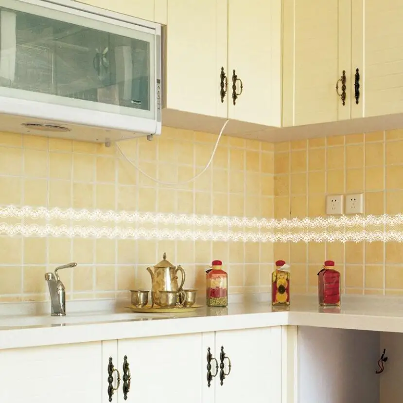Home Bathroom Tiles - Süße Spitze Design Tapete Grenzen Aufkleber