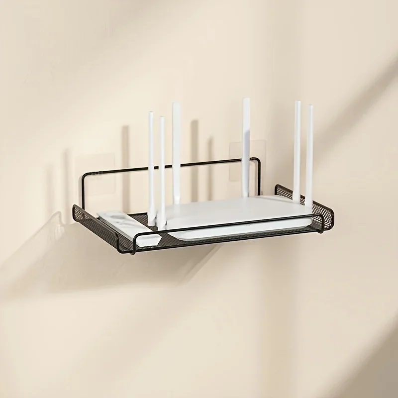Tiny Home Bathroom Kit - Edelstahl-Router-Regal ohne Bohren, WLAN-Wandhalterung, Router-Aufbewahrungsorganizer, Regal