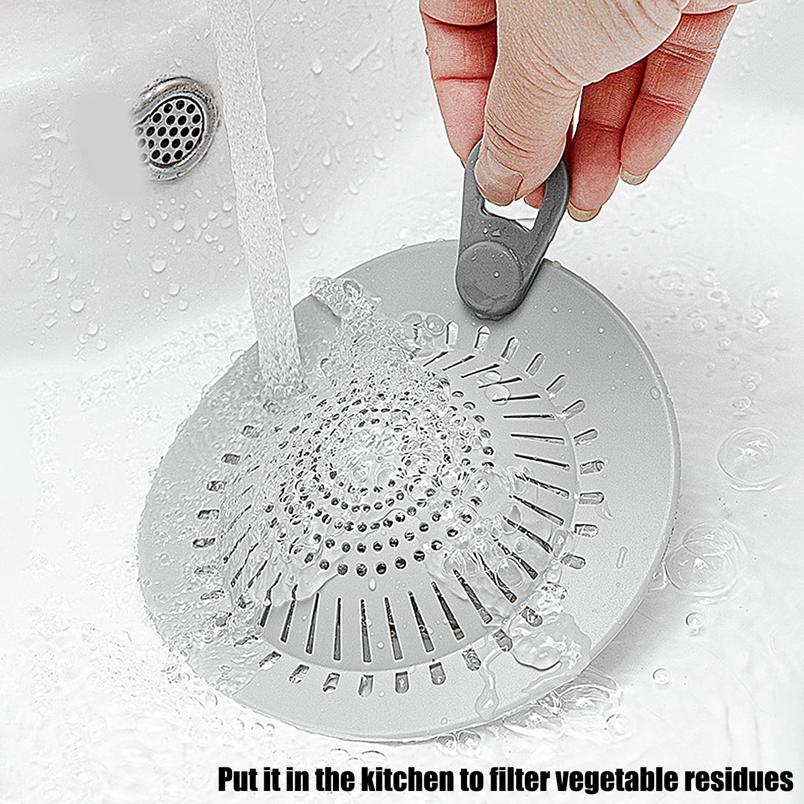Home Bathroom Floor Mats - Silikon-Bodenablaufabdeckung für Badezimmer, Abflussbarriere, Haarfilter, Hochkonvexer