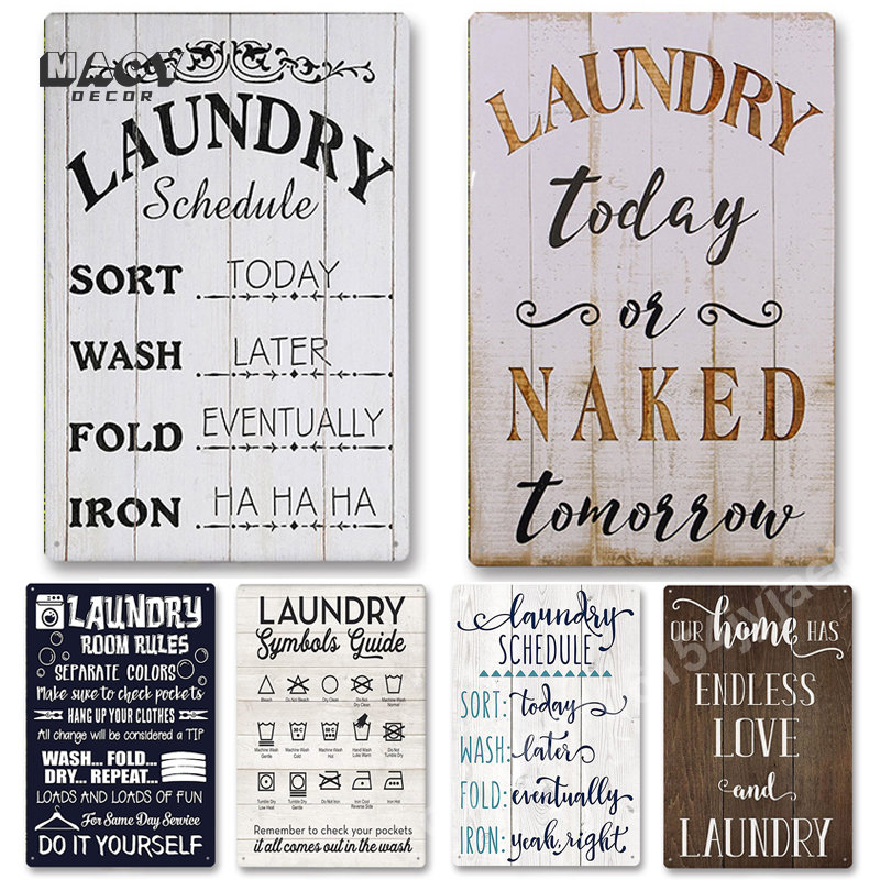 Slogan-Metallschild, Wäscherei – Home Bathroom Wall Art Bewertung und Preis