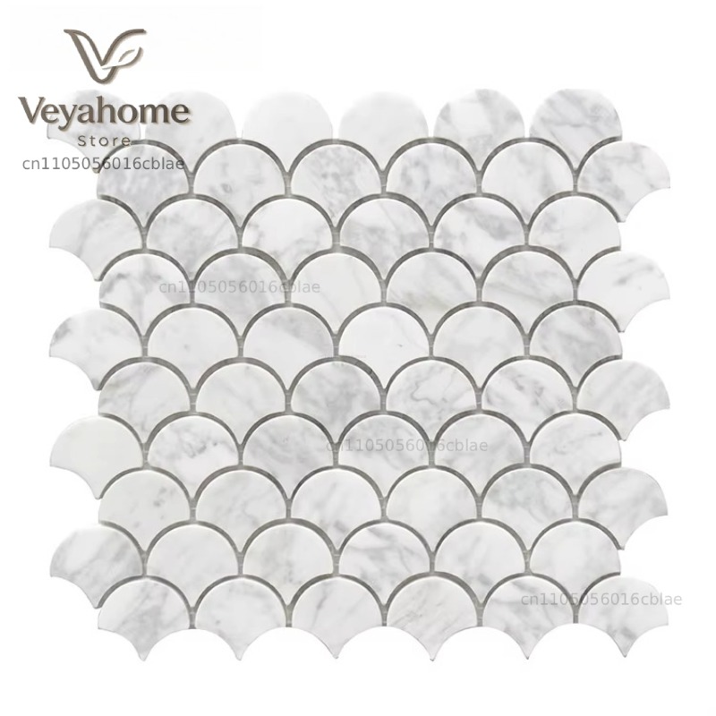 Fischschuppen-Marmor-Mosaikfli – Home Bathroom Tiles Bewertung und Preis