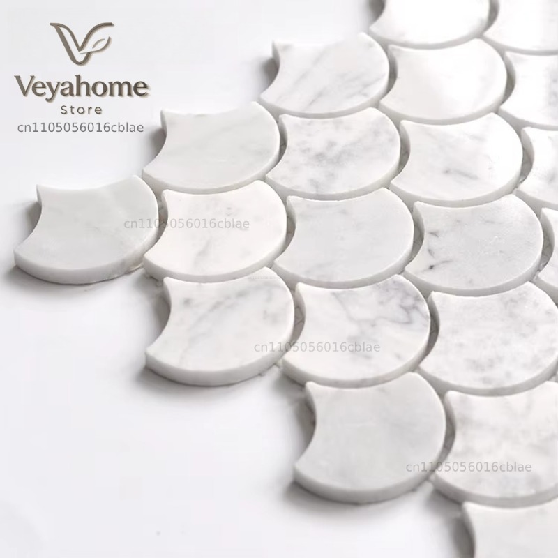 Fischschuppen-Marmor-Mosaikfli – Home Bathroom Tiles Bewertung und Preis