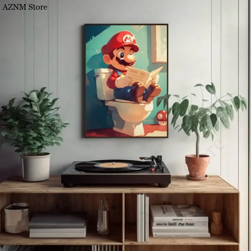Lustiges Badezimmer-Cartoon-Vi – Home Bathroom Wall Art Bewertung und Preis