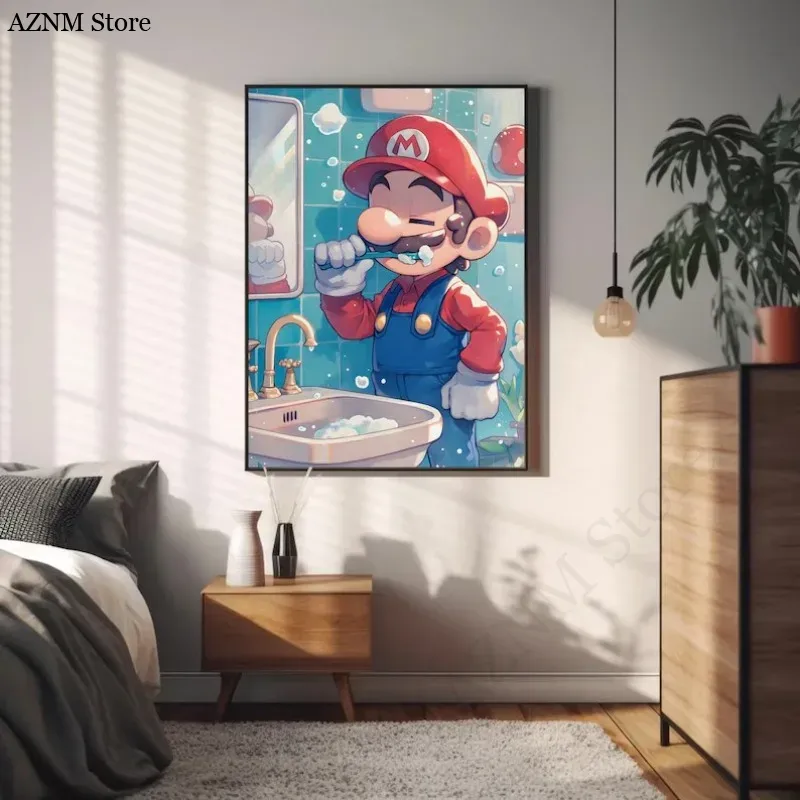 Lustiges Badezimmer-Cartoon-Vi – Home Bathroom Wall Art Bewertung und Preis