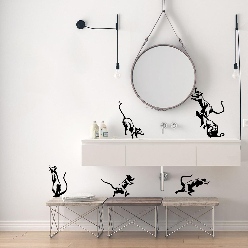 5Pcs Banksy Wc Ratten Wand Auf – Home Bathroom Tiles Bewertung und Preis