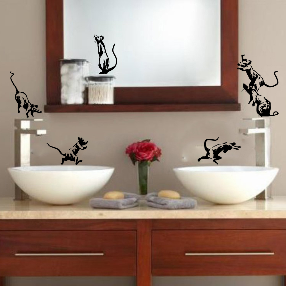 5Pcs Banksy Wc Ratten Wand Auf – Home Bathroom Tiles Bewertung und Preis