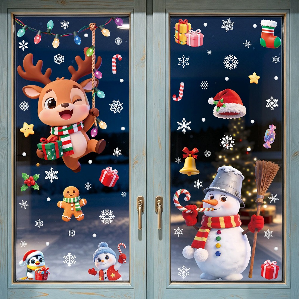 Schneemann Weihnachtsmann Weih – Home Bathroom Window Bewertung und Preis