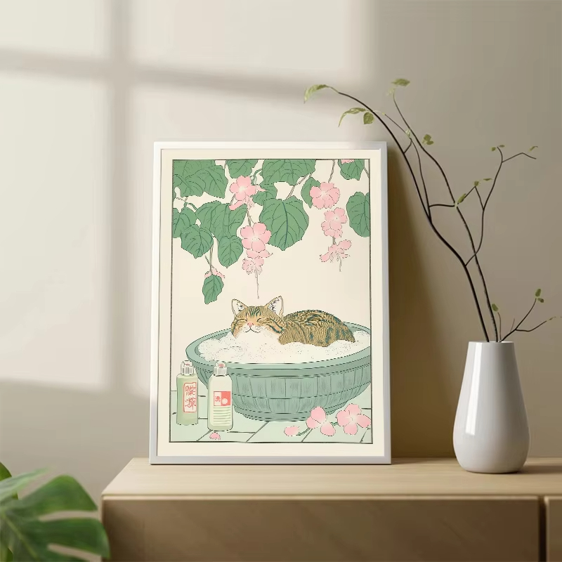 Rahmenloses Poster „Katze in d – Home Bathroom Wall Art Bewertung und Preis