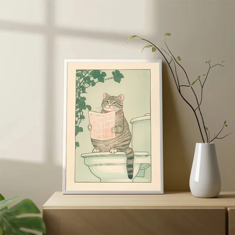 Rahmenloses Poster „Katze in d – Home Bathroom Wall Art Bewertung und Preis