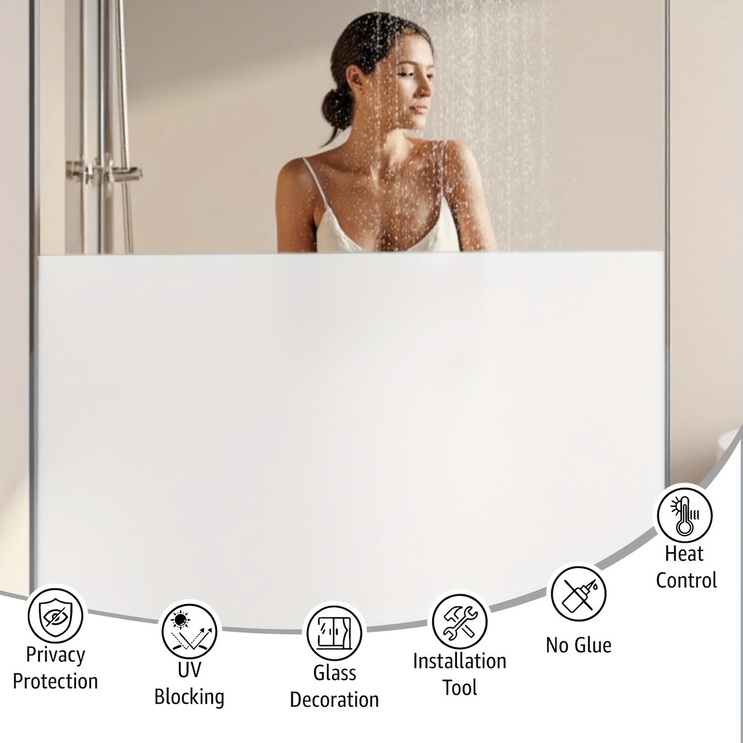 Weiße, mattierte Sichtschutzfo – Home Bathroom Window Bewertung und Preis